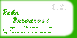 reka marmarosi business card